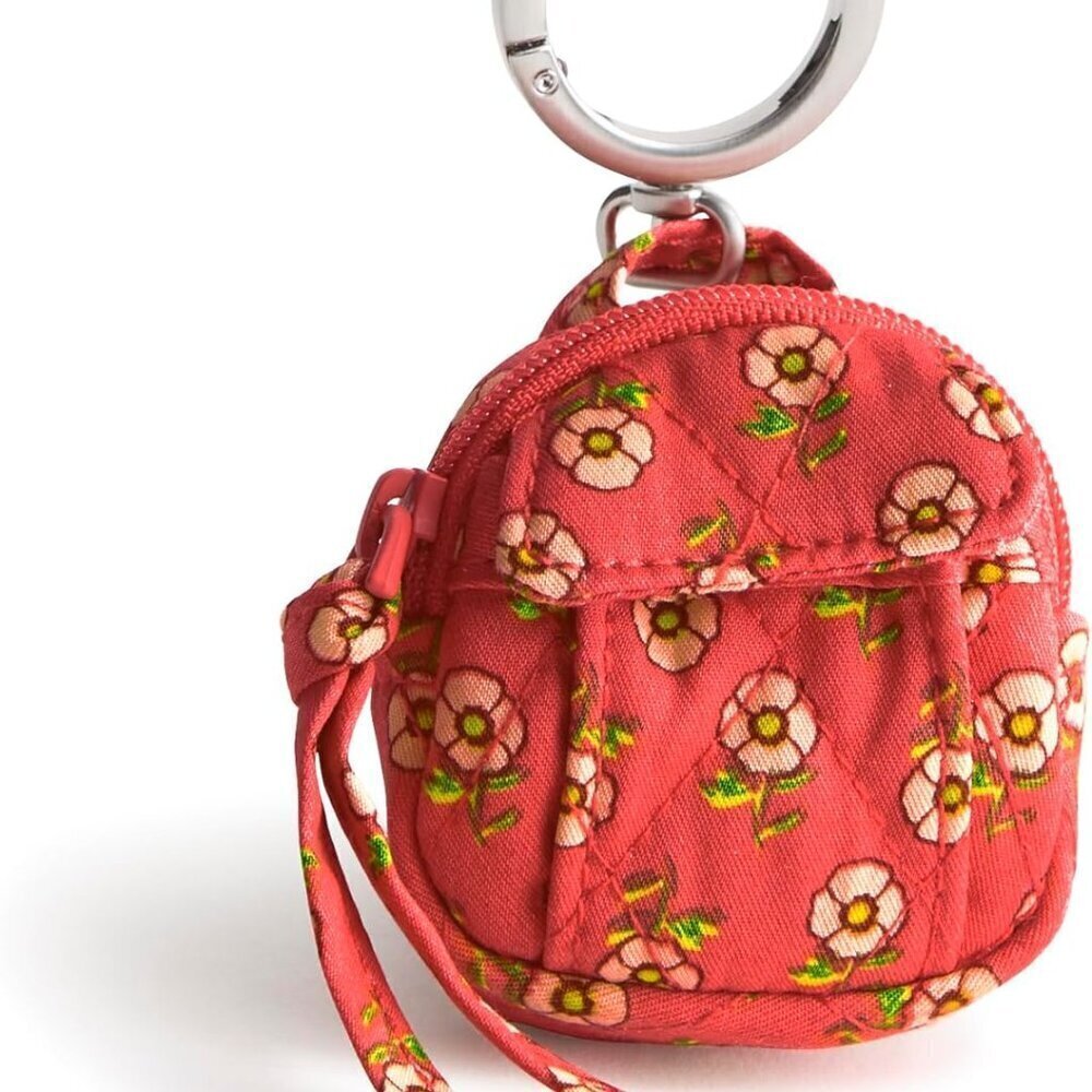 Women's Cotton Gabardine Bookbag Charm Tiny Poppies Small Bag Accessory